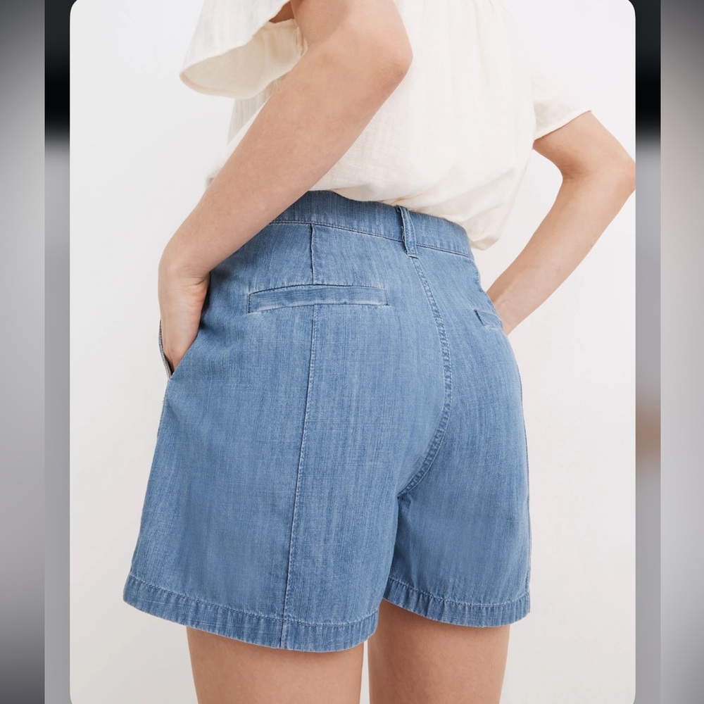NWT Madewell Pintuck Denim High Waisted Shorts 27